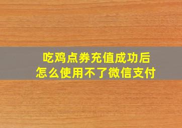 吃鸡点券充值成功后怎么使用不了微信支付