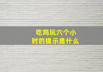 吃鸡玩六个小时的提示是什么