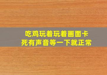 吃鸡玩着玩着画面卡死有声音等一下就正常