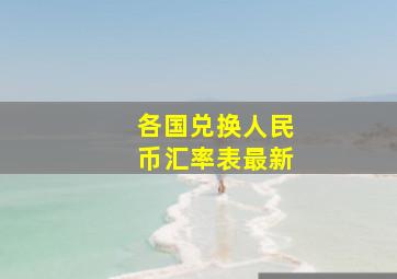 各国兑换人民币汇率表最新