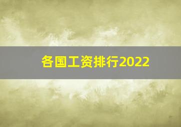 各国工资排行2022