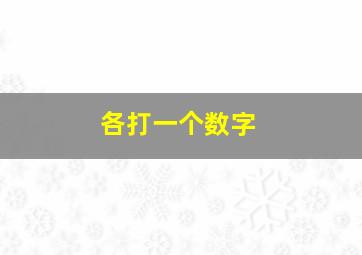 各打一个数字