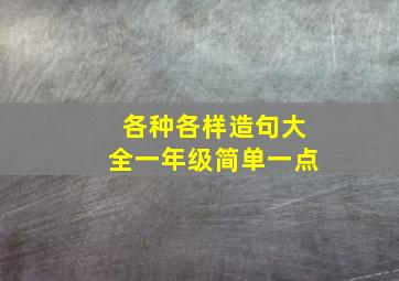 各种各样造句大全一年级简单一点