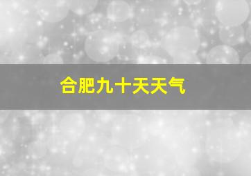 合肥九十天天气