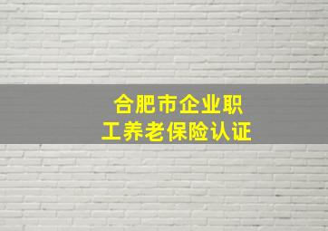 合肥市企业职工养老保险认证