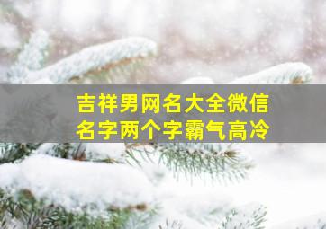 吉祥男网名大全微信名字两个字霸气高冷