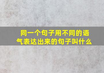 同一个句子用不同的语气表达出来的句子叫什么