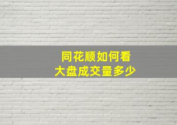 同花顺如何看大盘成交量多少