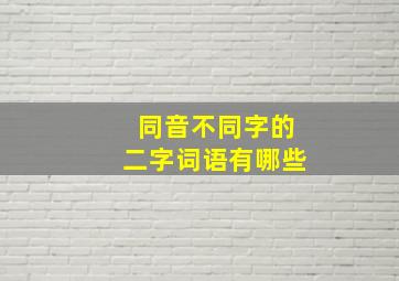 同音不同字的二字词语有哪些