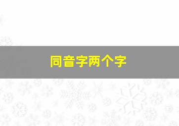 同音字两个字