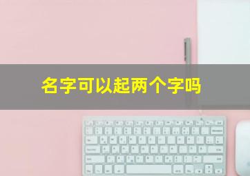 名字可以起两个字吗