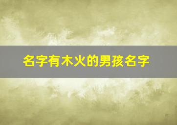 名字有木火的男孩名字