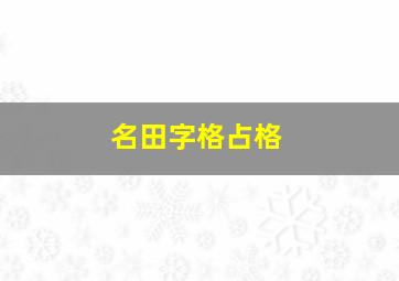 名田字格占格