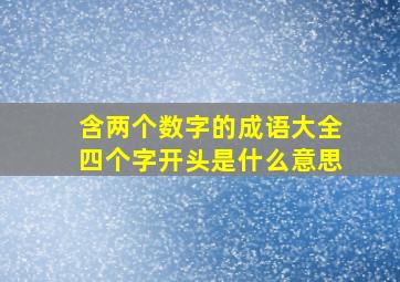 含两个数字的成语大全四个字开头是什么意思