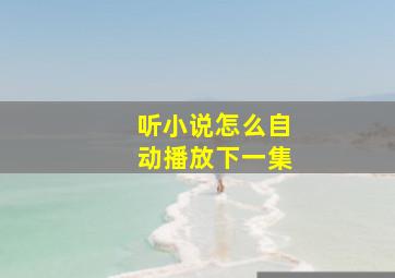 听小说怎么自动播放下一集