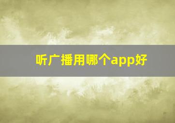 听广播用哪个app好