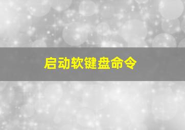 启动软键盘命令