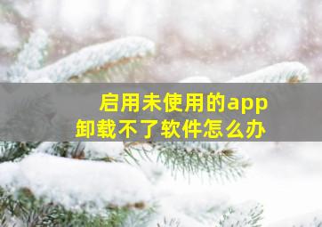 启用未使用的app卸载不了软件怎么办