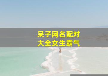 呆子网名配对大全女生霸气