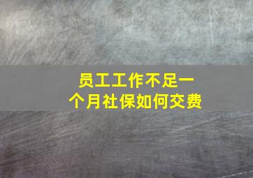 员工工作不足一个月社保如何交费