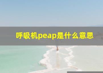 呼吸机peap是什么意思