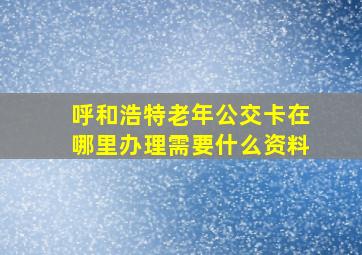 呼和浩特老年公交卡在哪里办理需要什么资料