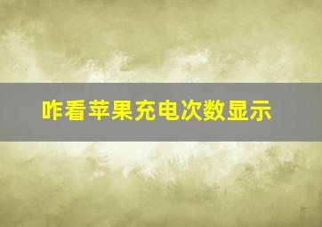 咋看苹果充电次数显示