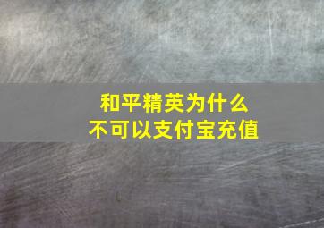 和平精英为什么不可以支付宝充值