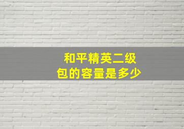 和平精英二级包的容量是多少