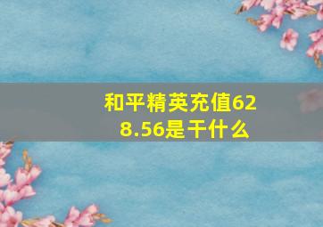 和平精英充值628.56是干什么