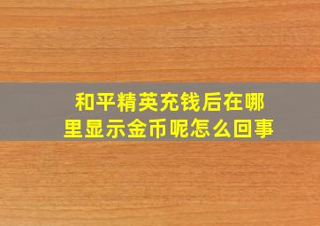 和平精英充钱后在哪里显示金币呢怎么回事