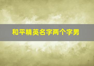 和平精英名字两个字男