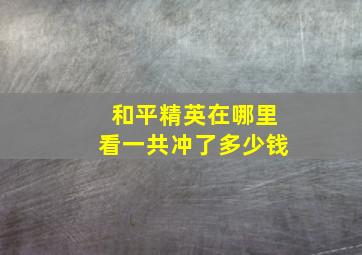 和平精英在哪里看一共冲了多少钱