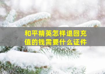 和平精英怎样退回充值的钱需要什么证件