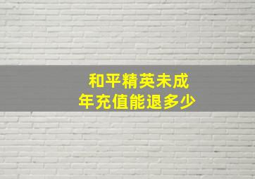 和平精英未成年充值能退多少