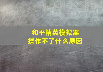 和平精英模拟器操作不了什么原因