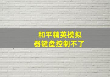 和平精英模拟器键盘控制不了