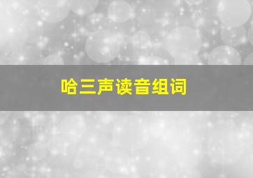 哈三声读音组词