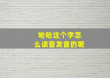 哈哈这个字怎么读音发音的呢