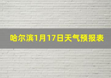 哈尔滨1月17日天气预报表