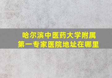 哈尔滨中医药大学附属第一专家医院地址在哪里