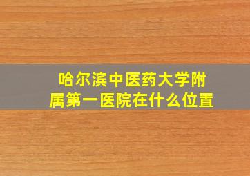 哈尔滨中医药大学附属第一医院在什么位置