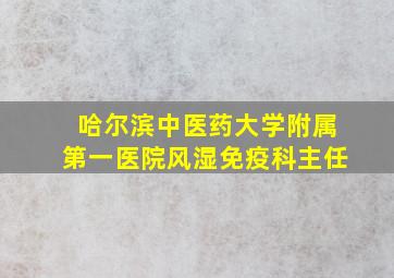 哈尔滨中医药大学附属第一医院风湿免疫科主任