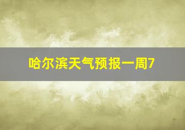 哈尔滨天气预报一周7