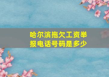 哈尔滨拖欠工资举报电话号码是多少