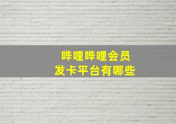 哔哩哔哩会员发卡平台有哪些