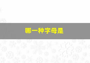 哪一种字母是