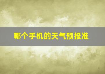 哪个手机的天气预报准