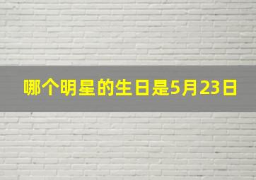 哪个明星的生日是5月23日