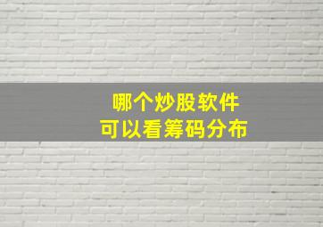 哪个炒股软件可以看筹码分布